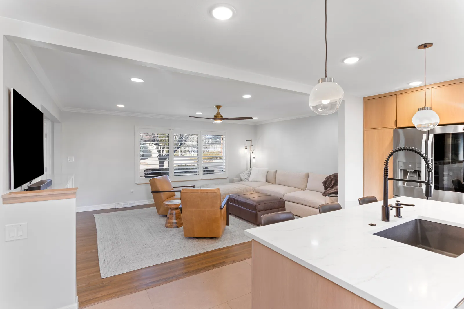 Open-concept living space after a professional Centennial home remodel